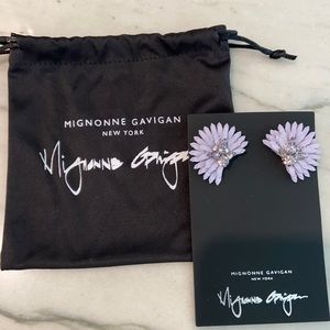 Mignonne Gavigan New York Lilac Lavender Crystal Fan Earrings